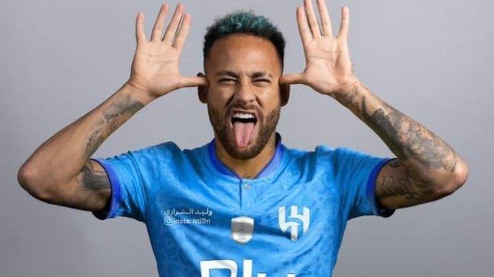 Foto : Ilustrasi Neymar Dengan Seragam Al Hilal